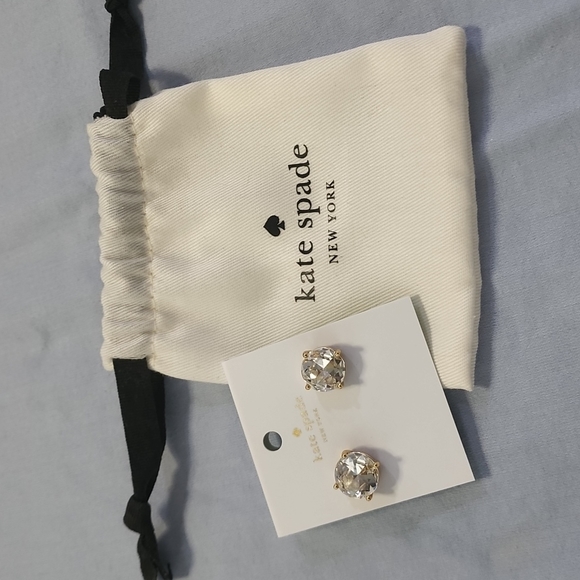 kate spade Jewelry - Kate Spade Clear Gumdrop Stud Earrings Brand New with Dust Bag